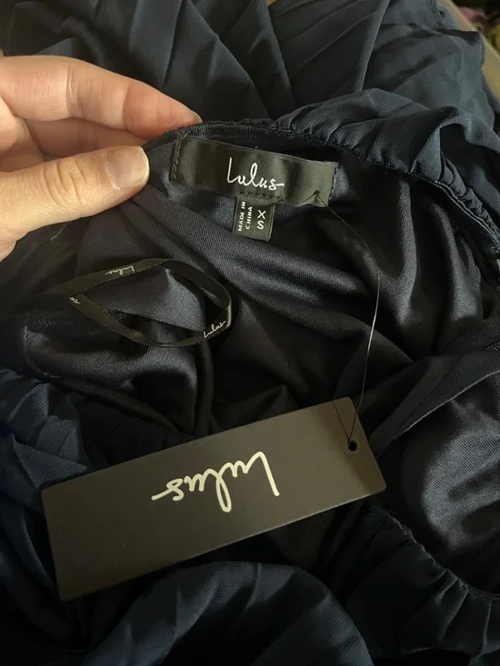 Lulus Lael Navy Pleated Strapless Dress - Picture 9 of 9